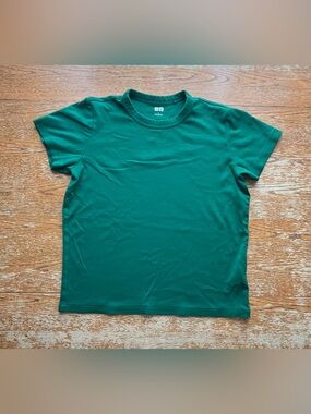 Uniqlo Womens Cotton Green Crewneck T-Shirt Size Large Womans
